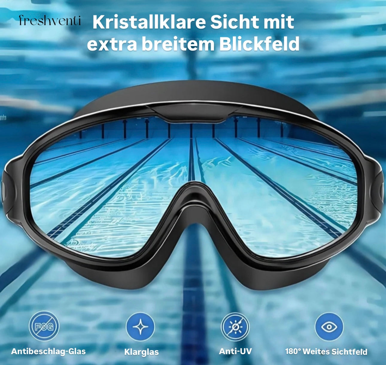 SwimPro -Schwimmbrille mit Panorama Sicht